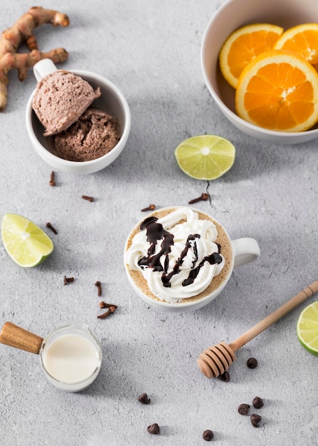 Close-up chocolate milkshake