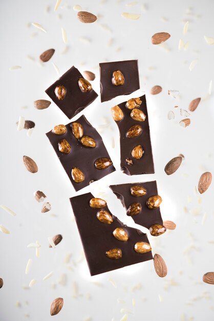 Close-up chocolate with nuts