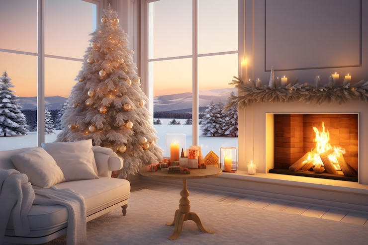 Free Photo close up on christmas interior decoration