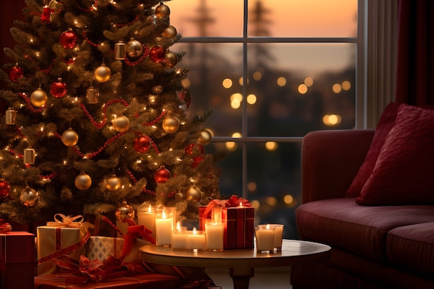 Free photo close up on christmas interior decoration