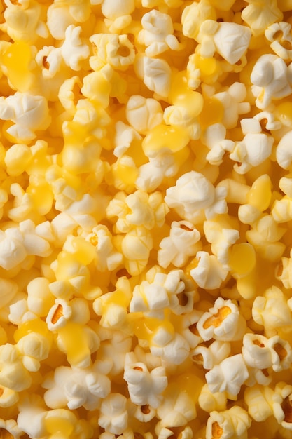 Foto gratuita primo piano dei popcorn del cinema