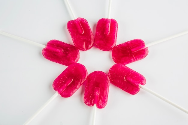 Close-up circle from lollipops