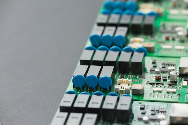 Close-up circuit board components