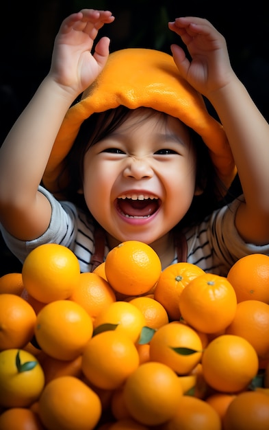 Free photo close up on citrus sesonal fruits for winter