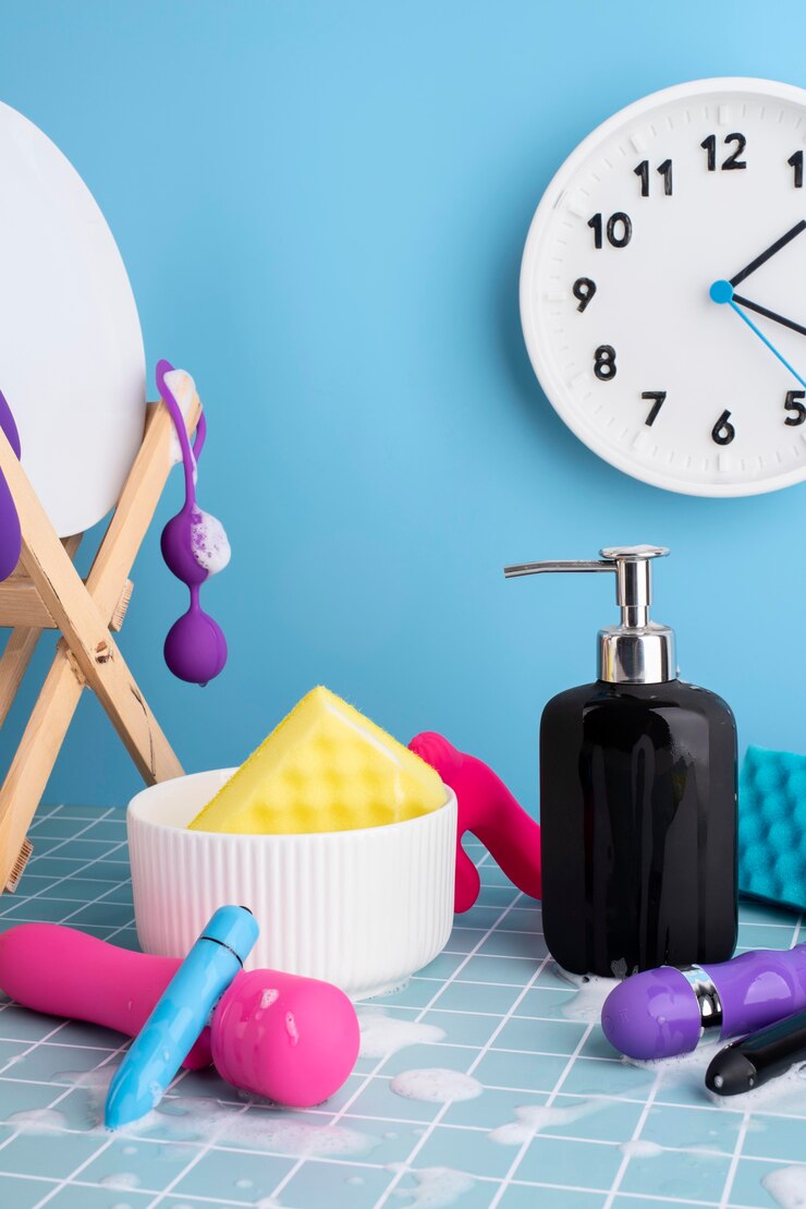 Free Photo close up on cleaning sex toys