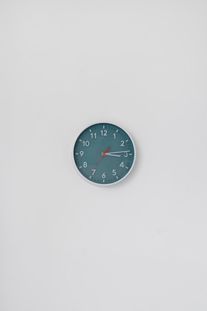 Close up on clock with time change
