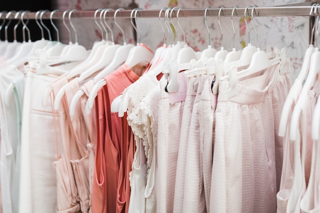 Close-up clothes on hangers