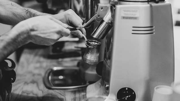 Close-up coffee shop equipment