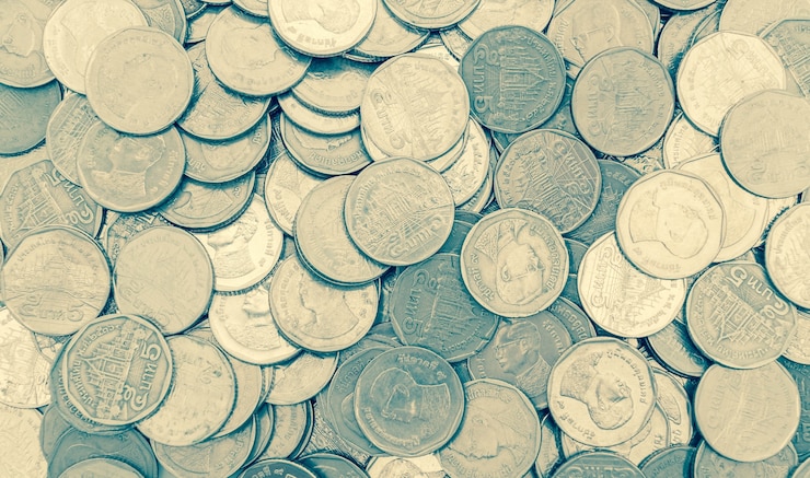 Free Photo close up coin textures
