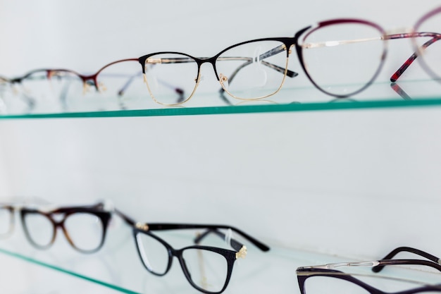 Free photo close-up of colored frames on display