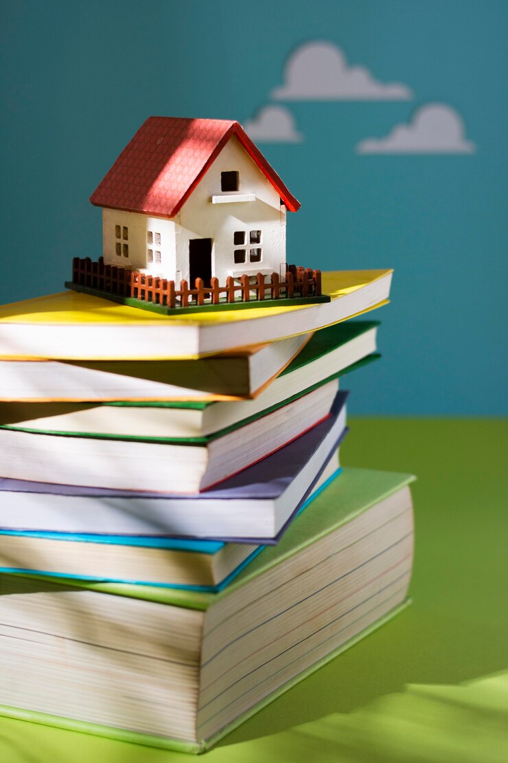 Free Photo close up on colorful books pile