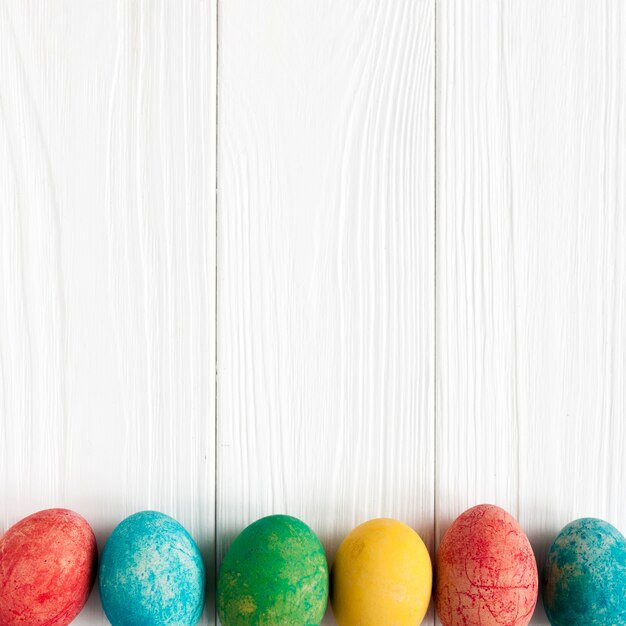 Close-up colorful eggs