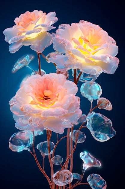 Free photo close up on colorful glass roses