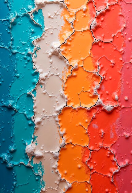 Close up on colorful paint texture detail