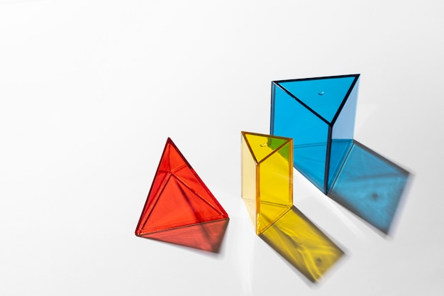 Close-up of colorful translucent shapes