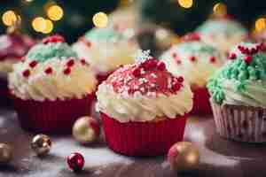 Free photo close up on colourful cupcakes