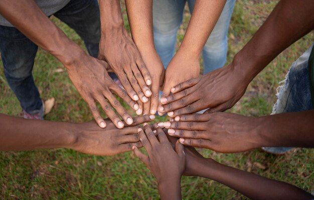 Close up community concept with hands