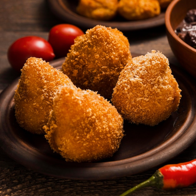 Close-up composition with delicious brazilian food