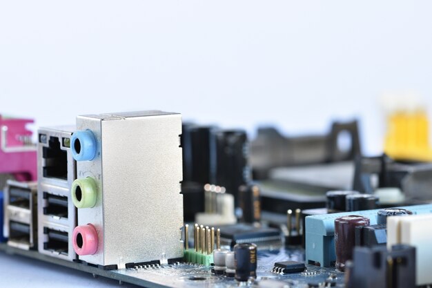 "Close-up computer motherboard"