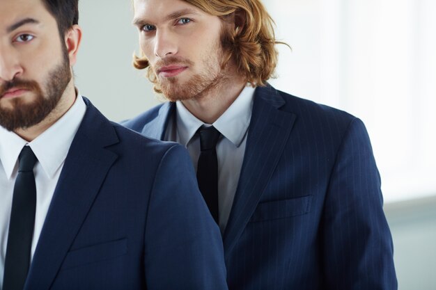 Close-up of confident executive with tie