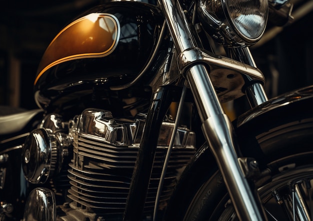 Free photo close up cool  motorcycle outdoors