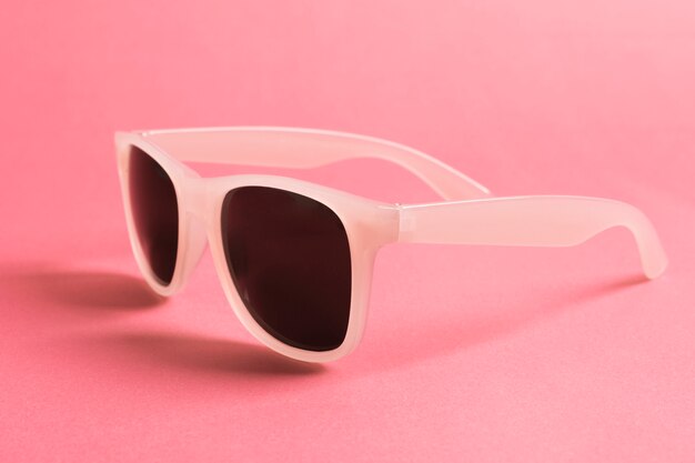 Close-up cool pink sunglasses