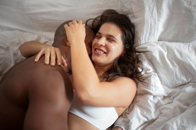 Free photo close up on couple having intimacy moments