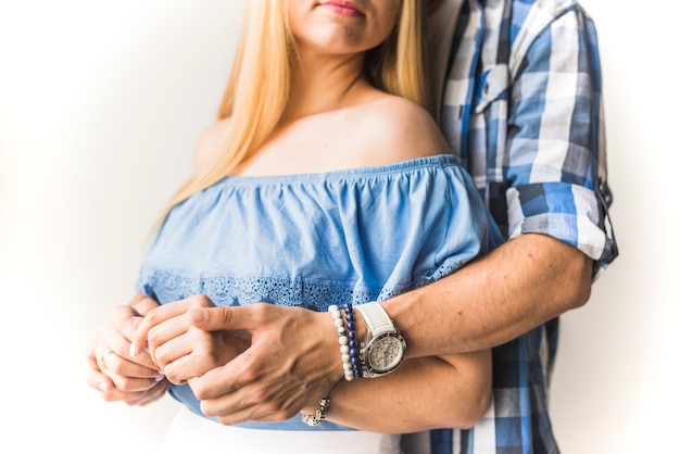 Close-up of a couple holding hand