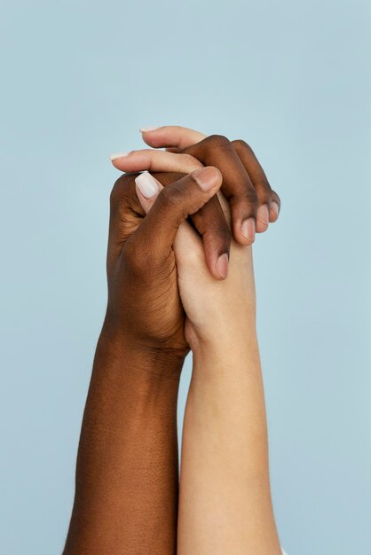 Close-up couple holding hands