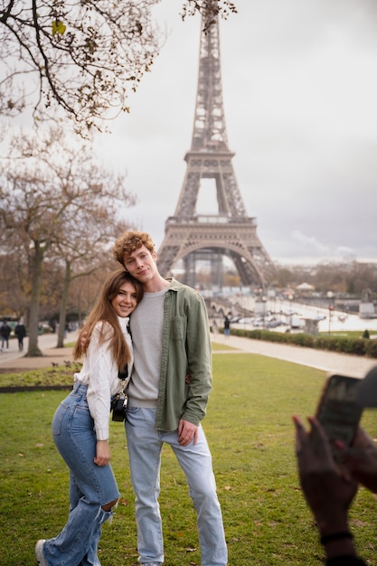 Free photo close up couple posing together