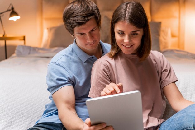 Close-up of a couple together at home