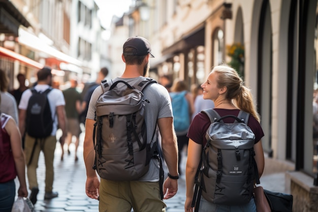 Free photo close up on couple traveling