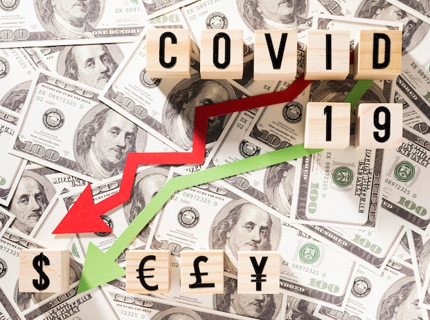 Close up covid-19 financial crisis
