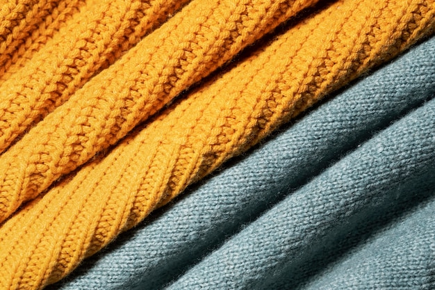 Close up on cozy texture clothing