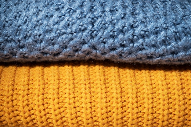 Close up on cozy texture clothing