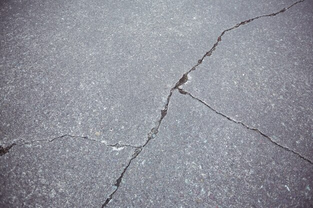 Close-up of cracked asphalt road background
