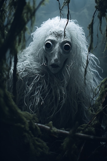 Free photo close up on creepy forest creature