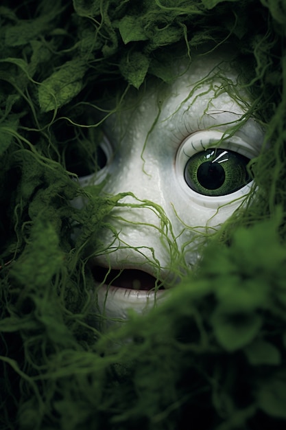 Free photo close up on creepy forest creature