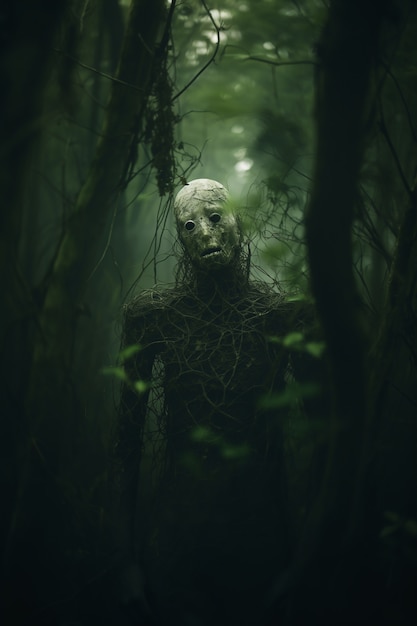 Free photo close up on creepy forest creature