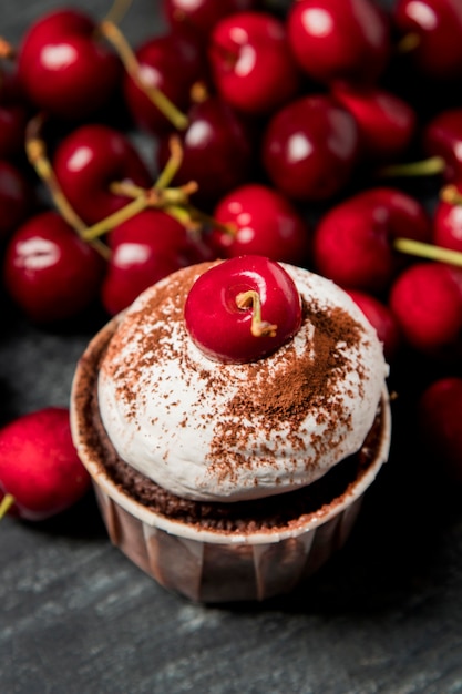 Close-up cupcake with cinnamon