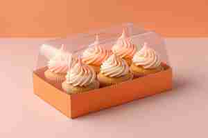 Free photo close up on cupcakes in packaging