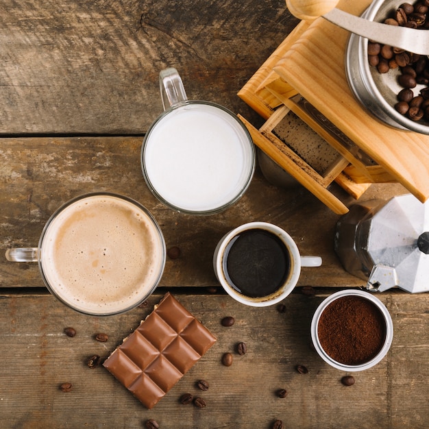 Close-up cups of coffee