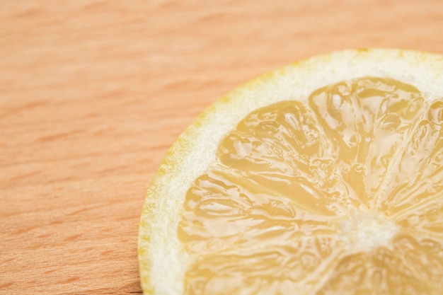 close-up cut slice of lemon