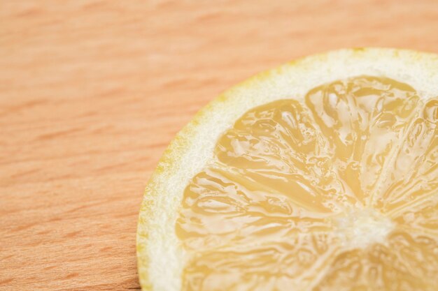 Close-up cut slice of lemon
