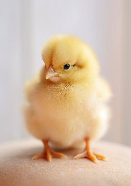 Close up on cute baby chicken