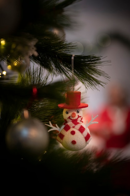 Free photo close-up cute christmas ornament