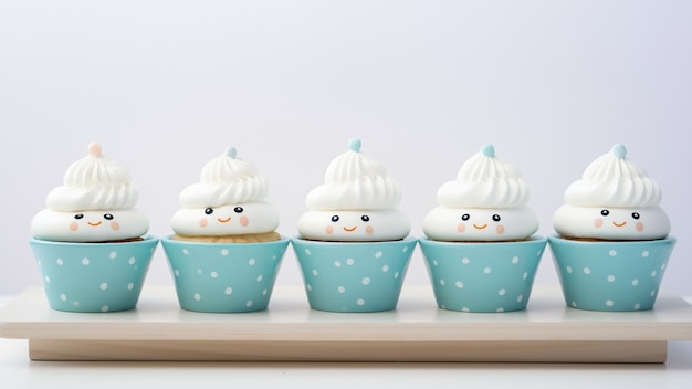 Free photo close up on cute cupcakes