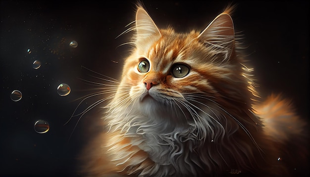 Free photo a close up of a cute fluffy kitten staring generative ai