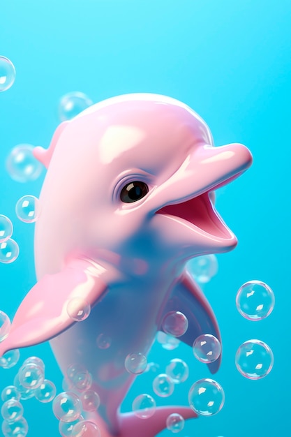 Free photo close up on cute pink baby dolphin