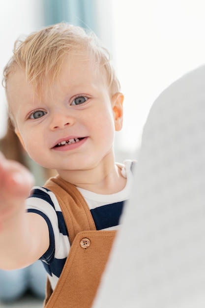 Close up cute smiley toddler